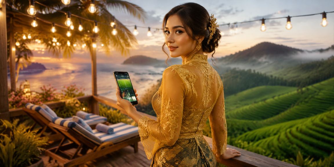 Pengguna Malaysia menikmati kasino mudah alih ae111 dengan pakaian kebaya tradisional